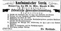 Anzeige Kaufmännischer Verein, Generalversammlung, Fürther Abendzeitung vom 28.12.1871