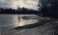 Hochwasser im  mit <a class="mw-selflink selflink">Hardsteg</a> Blickrichtung  und Innenstadt. Aufnahme Januar 1987