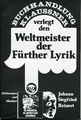 Werbung für <!--LINK'" 0:13--> von <a class="mw-selflink selflink">Siegfried Reinert</a>, dem "Weltmeister der Fürther Lyrik"