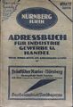 Titelseite: Adressbuch für Industrie und Handel Nürnberg Fürth, 1925