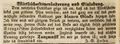 Zeitungsannonce zur Übernahme der Wirtschaft , Mai 1841
