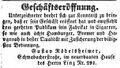 Werbeannonce des Zigarrenhändlers Gustav Rödelsheimer, Juni 1851