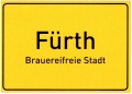 »Fürth - Brauereifreie Stadt«. Postkarte von <a class="mw-selflink selflink">Peter Stutzmann</a> 10/, Postkartenverlag LBK