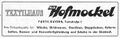 Werbung vom Textilhaus Fritz Hofmockel in der Schülerzeitung <!--LINK'" 0:16--> Nr. 3 1957