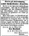 Hinweis zum Hausbettel, Fürther Tagblatt 16. März 1865