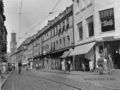 Schwabacher Straße, im Vordergrund Lebensmittelladen Georg Roth, ca. 1955