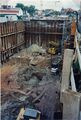 Bauarbeiten und Baugrube  Blickrichtung  im Juli 1996