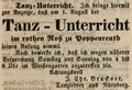 "Tanz-Unterricht im rothen Roß zu Poppenreuth" und im , Juli 1847