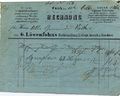 Rechnung von G. Löwensohn Buchhandlung Lithographische Anstalt & Druckerei vom 13. Oktober 1864 - mit Unterschrift von Gerson Löwensohn