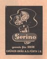 Limonaden Werbung der Brauerei Grüner in der Schülerzeitung <!--LINK'" 0:32--> Nr. 1 1958
