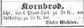 Anzeige Bäcker Eichler, Fürther Tagblatt 21.10.1871