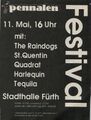 Werbung Pennalen Musikfestival 11.5.1990 in der <a class="mw-selflink selflink">Stadthalle</a> in der Schülerzeitung  Nr. 3 1990