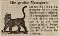 Werbeannonce für eine Menagerie bei der <!--LINK'" 0:265-->, Oktober 1844