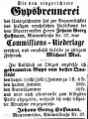 Zeitungsanzeige des Maurermeisters Johann Georg Hoffmann, Juni 1864