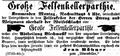 Werbeannonce für ein Felsenkellerfest über der <!--LINK'" 0:1-->, Juli 1870