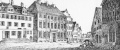 Steindruck vom "Stadtgericht" (<!--LINK'" 0:38--> auf der Höhe Marktplatz, rechts dahinter Königstr. 40)