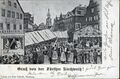 Gruß von der , historische Ansichtskarte als Fotocollage - Kirchweih am Grünen Markt, um 1910