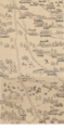 Ausschnitte aus der Karte "Nürnberger Reichswälder" von 1559; Nachdruck 1896 (Zwei Ausschnitte zusammengefügt. Leider geht die Trennlinie zweier Blätter direkt durch Fürth)