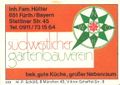 Zündholzschachtel-Etikett der Gaststätte Südwestlicher Gartenbauverein, um 1965