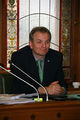 Wirtschaftsreferent Horst Müller auf der Referentenbank im Stadtrat, 2017