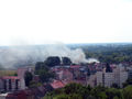 Schwelbrand nach Bauarbeiten auf dem Dach des Hallenbades im Juni 2005.