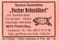 Zündholzschachtel-Etikett der ehemaligen Gaststätte "Vacher Bräustüberl"