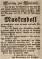 Einladung zum Maskenball im <a class="mw-selflink selflink">Kronprinzen von Preußen</a>, Februar 1844