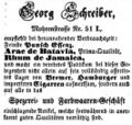 Werbeanzeige für ein Spezereigeschäft in der <!--LINK'" 0:31-->, Dezember 1853