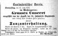 Anzeige Kaufmännischer Verein, Fürther Tagblatt vom 31. Juli 1873