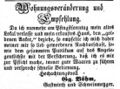 Zeitungsanzeige des Wirts <!--LINK'" 0:25-->, Mai 1853
