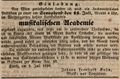 Zeitungsannonce des Musik- und Tanzlehrers <!--LINK'" 0:22--> für eine Veranstaltung im <a class="mw-selflink selflink">Weißengarten</a>, Juli 1838