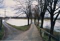 Hochwasser im <!--LINK'" 0:32-->, Blick über den <a class="mw-selflink selflink">Käppnerweg</a> von der <!--LINK'" 0:33--> aus im Januar 1987