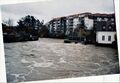 Hochwasser an der  - im Hintergrund die Senioreneinrichtung  im Februar 1999