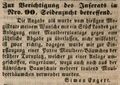 Zeitungsanzeige des Seidenraupenzüchters <a class="mw-selflink selflink">Simon Engert</a>, Juni 1849