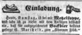 Zeitungsannonce des Wirts <!--LINK'" 0:27-->, März 1851