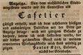 Zeitungsannonce des Cafétiers <!--LINK'" 0:29-->, März 1844