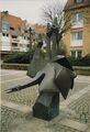 Bronzeplastik ''"Gänse"'' von [[Heinz Heiber]] am Paisleyplatz (ehemals). Wurden wegen Baumaßnahme an den [[Löwenplatz]] umgesetzt. Aufnahme vom 5.3.1989.