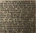 Verkaufsanzeige der  in der damaligen "alten Brandenburgischen Straße" in der Ansbacher Intelligenz-Zeitung vom 09. Dezember 1778