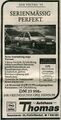 Werbung in der FN vom <a class="mw-selflink selflink">Autohaus Thomas</a> 1992
