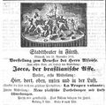 Werbeanzeige für eine Theatervorstellung, November 1855