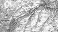 Karte Fürth/Nürnberg um 1840 (Norden auf etwa 4 Uhr) - Ludwigsbahn und Ludwigskanal (Schleusenbez. falsch!) sowie Leyher-, Poppenreuther- und Wetzendorfer Landgraben erkennbar