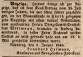 Zeitungsanzeige des Bronzefarbenfabrikanten <!--LINK'" 0:21-->, Januar 1845