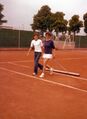 Tennisanlage vom Sportverein  an der Coubertinstraße in Eschenau am 30.6.1979
