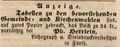 Zeitungsannonce des Litographen <a class="mw-selflink selflink">Philipp Herrlein</a>, August 1845