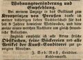 Umzug des Conditors <a class="mw-selflink selflink">Johann Sebastian Rost</a> in den Kronprinzen von Preußen, Juli 1847