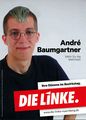 Linke-Wahlkampfflyer von Andre Baumgartner zur Bezirkstagswahl 2018