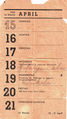 Kalenderblatteinträge von der Gefangennahme und Freilassung von Bewohnern der Cadolzburger Straße 24 durch die Amerikaner beim Vormarsch in Fürth im April 1945