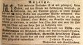 Werbeannonce des Kunstflaschners , Januar 1842