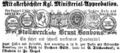 Werbeanzeige von Stollwerck, zu haben bei <!--LINK'" 0:15-->, Januar 1863