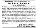 <i>Gelber Löwe</i> von J.T. Pfann übernommen, Fürther Tagblatt 3.10.1856